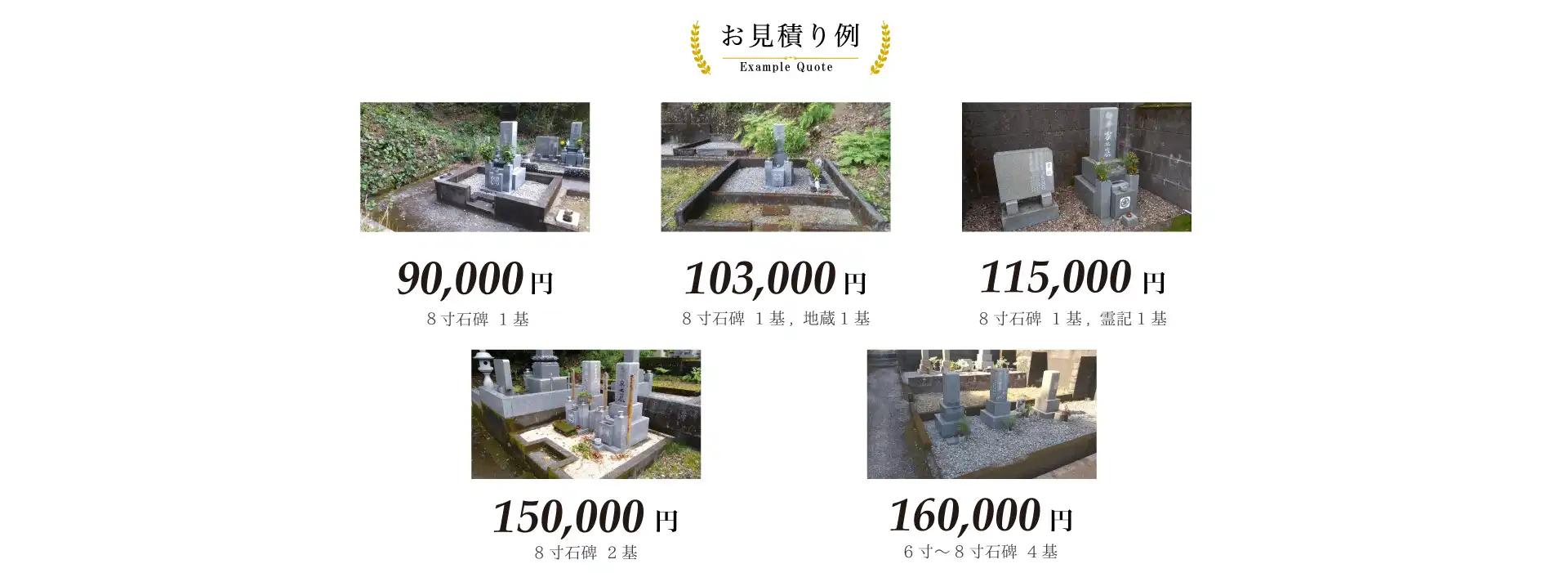 墓じまいのお見積り例(PC)